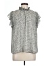 ee:some 100% Polyester Animal Print Silver Short Sleeve Blouse Size L - photo 1