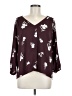 Collective Concepts 100% Polyester Burgundy 3/4 Sleeve Blouse Size M - photo 1