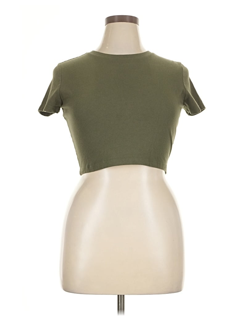 Pre-owned Wild Fable Short Sleeve Top Green Keyhole Neckline Tops