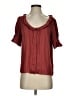 J.Crew 100% Polyester Burgundy Short Sleeve Blouse Size S - photo 1