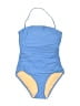 J.Crew Color Block Blue One Piece Swimsuit Size 4 - photo 1