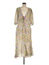 Nicholas 100% Viscose Floral Yellow Casual Dress Size 6 - photo 1