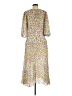Nicholas 100% Viscose Floral Yellow Casual Dress Size 6 - photo 2