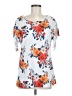 Unbranded Floral White Short Sleeve T-Shirt Size M - photo 1