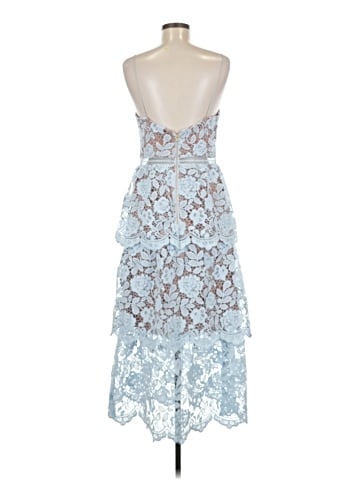 Self-Portrait Floral Lace Midi Tiered Dress (view 2)