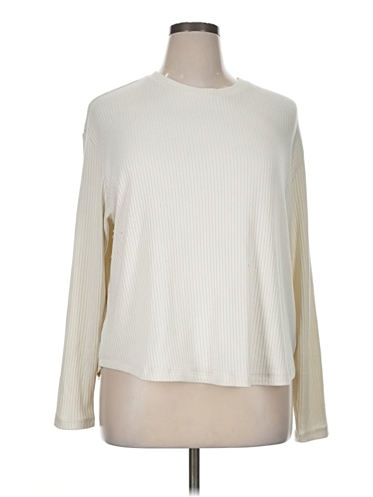 Pre-owned American Eagle Outfitters Long Sleeve T-shirt In Ivory