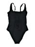 Unbranded Solid Black One Piece Swimsuit Size L - photo 2
