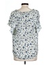 Max Studio 100% Polyester Blue Short Sleeve Blouse Size L - photo 2