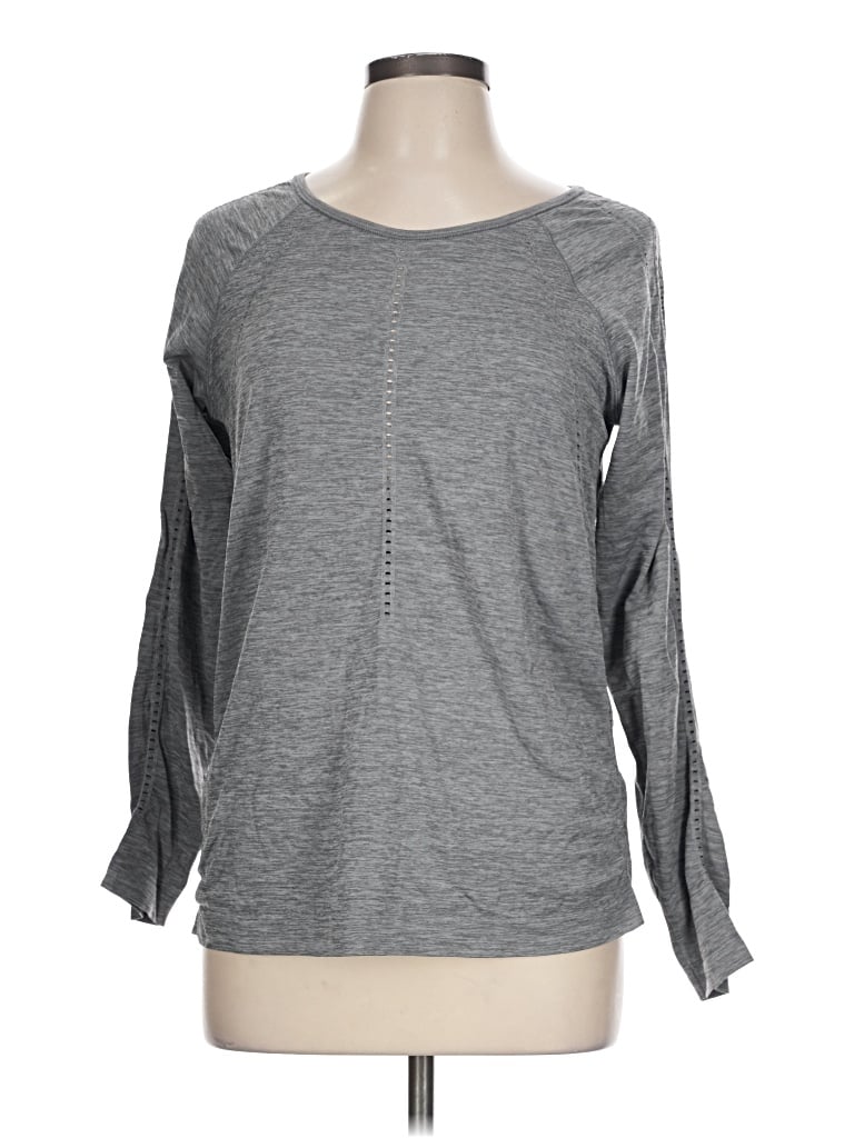 Pre-owned Athleta Long Sleeve T-shirt In Gray