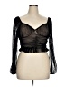Lily White 100% Polyester Black Long Sleeve Top Size XL - photo 1