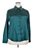 Chigant Color Block Teal Long Sleeve Blouse Size XXL - photo 1