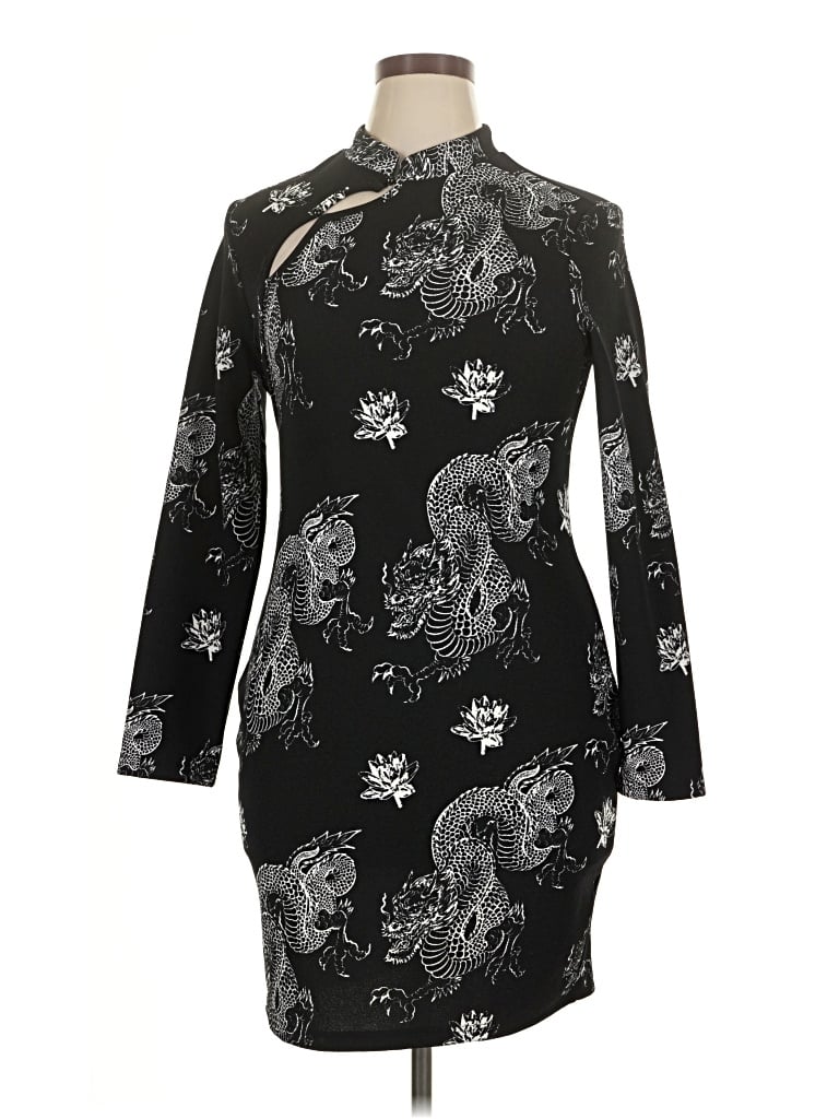Pre-owned Shein Curve Cocktail Dress In Black