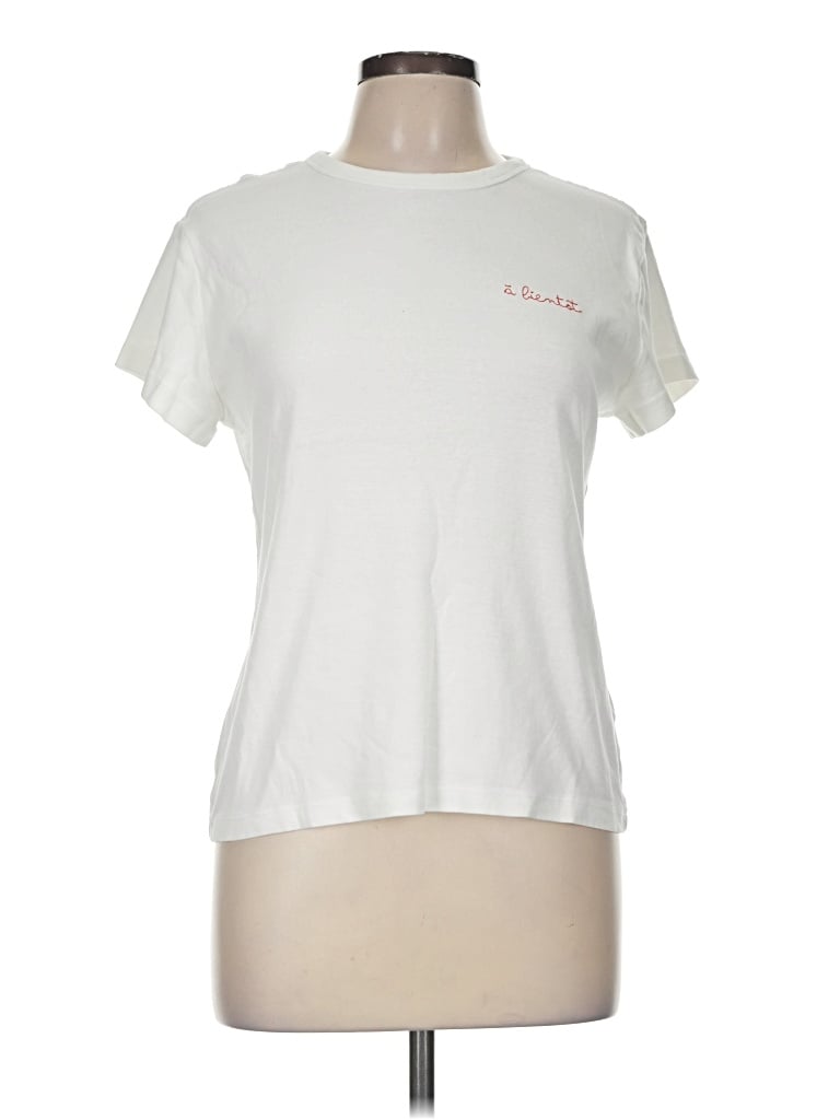 Pre-owned H&m Short Sleeve T-shirt In Ivory