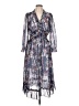 Unbranded 100% Polyester Floral Blue Casual Dress Size L - photo 1