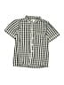 Petite Plume Checkered-gingham Green Short Sleeve Button-Down Shirt Size 8 - photo 1