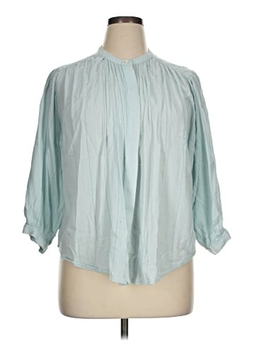 Kaari Blue 3/4 Sleeve Blouse (view 1)