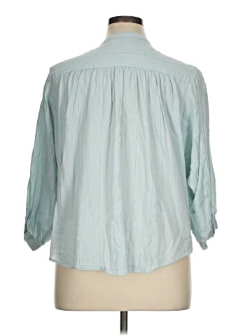 Kaari Blue 3/4 Sleeve Blouse (view 2)