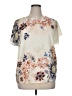 Per Una 100% Polyester Floral Ivory Short Sleeve Blouse Size UK 18 / US 14 - photo 1
