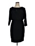London Times Solid Black Casual Dress Size 14 Petite - photo 1