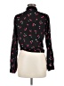 Love Notes 100% Rayon Floral Black Long Sleeve Blouse Size M - photo 2
