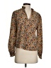 Shein Floral Brown Long Sleeve Blouse Size 4 - photo 1