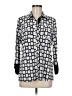 Peck & Peck Print Silver 3/4 Sleeve Blouse Size M - photo 1