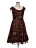 Peruvian Connection Paisley Brown Cocktail Dress Size 14 - photo 1