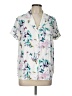 Soma Floral White Short Sleeve Blouse Size L - photo 1