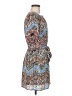 Aqua 100% Polyester Paisley Blue Casual Dress Size M - photo 4