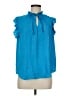 RACHEL Rachel Roy 100% Polyester Blue Sleeveless Blouse Size M - photo 1