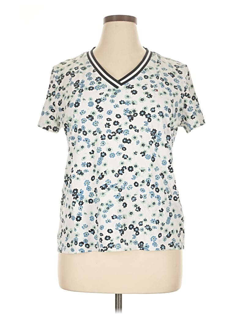 Pre-owned Tommy Hilfiger Short Sleeve Blouse In Ivory