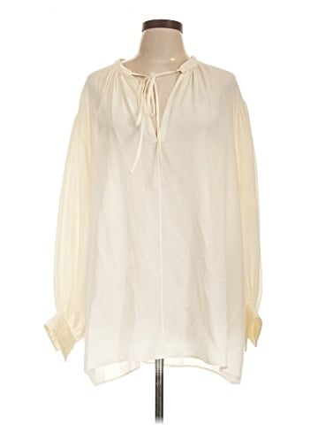 Chloé Long Sleeve Silk Top (view 1)