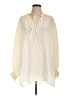 Chloé 100% Silk Ivory Long Sleeve Silk Top Size 46 - photo 1