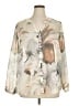 Susan Graver 100% Polyester Print Ivory 3/4 Sleeve Blouse Size 1X - photo 1
