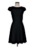 Elle Solid Black Casual Dress Size 4 - photo 1