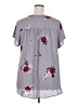 Torrid 100% Polyester Floral Gray Short Sleeve Blouse Size 2X Plus (2) - photo 2