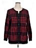 Cj Banks Plaid Red Cardigan Size 1X - photo 1