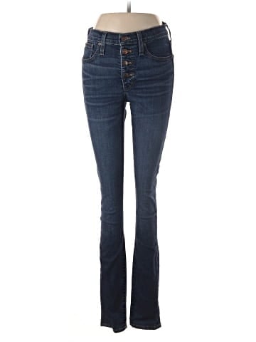 Madewell Tall 9" Mid-Rise Skinny Jeans in Hayes Wash: Button-Front Edition (view 1)