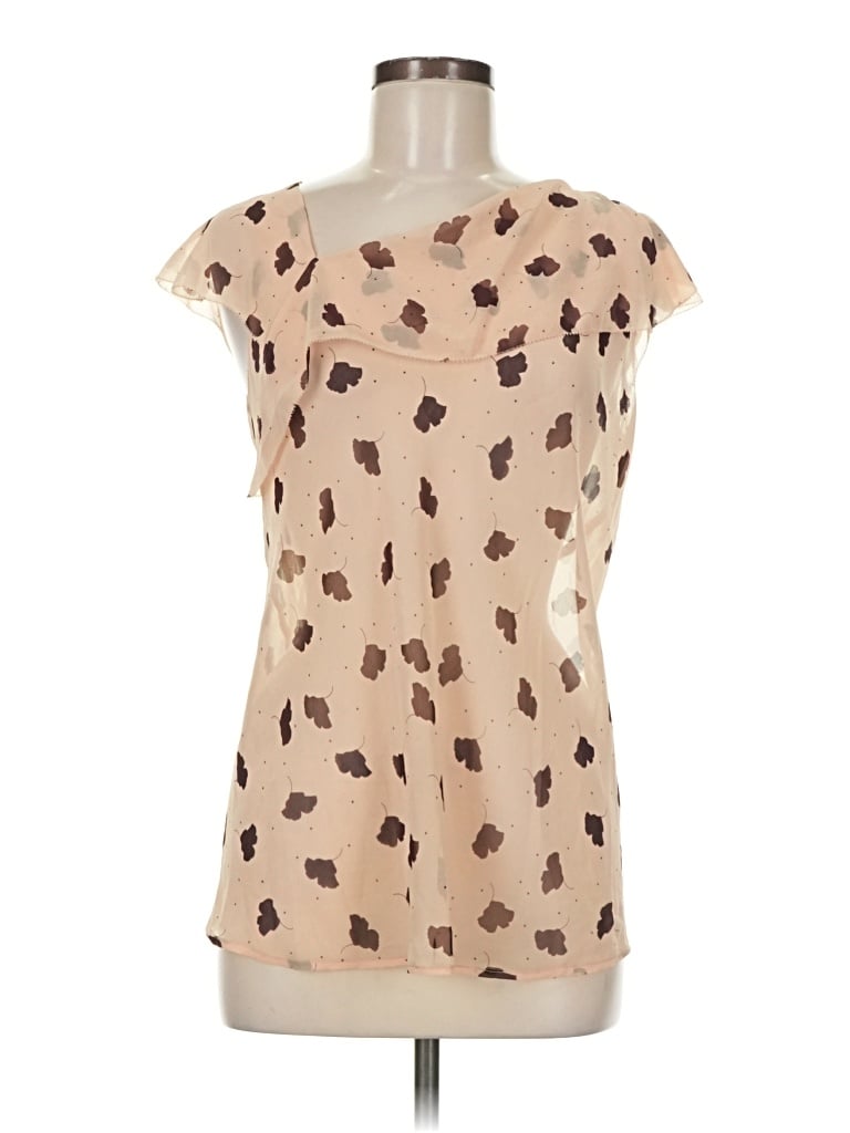 Pre-owned Cabi Short Sleeve Blouse In Tan