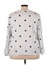 Como Black 100% Rayon Polka Dots Ivory Long Sleeve Blouse Size 3X - photo 2