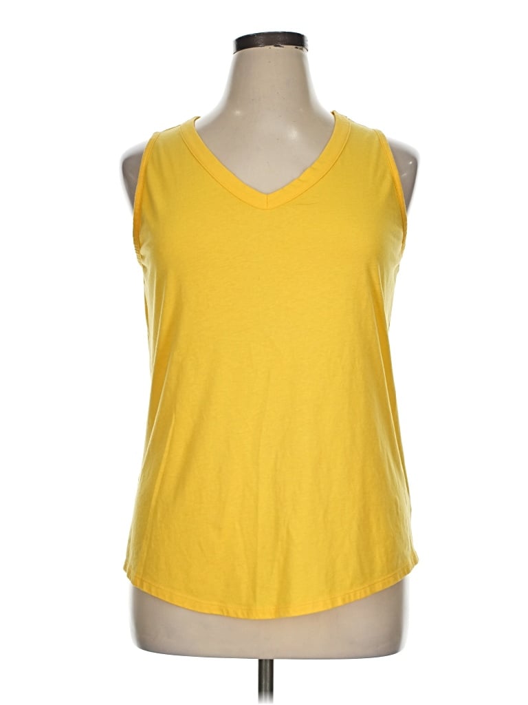 Pre-owned Lane Bryant Sleeveless T-shirt In Yellow