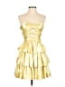 Unbranded 100% Polyester Metallic Gold Cocktail Dress Size 0 - photo 1