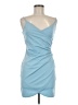Shein 100% Polyester Solid Blue Cocktail Dress Size M (estimated) - photo 1