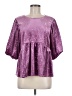 Umgee Purple Short Sleeve Blouse Size M - photo 1