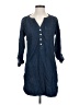 Express 100% Cotton Blue 3/4 Sleeve Button-Down Shirt Size S - photo 1