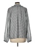 Ann Taylor 100% Polyester Houndstooth Gray Long Sleeve Blouse Size L - photo 2