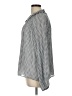 Ann Taylor 100% Polyester Houndstooth Gray Long Sleeve Blouse Size L - photo 5