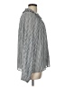 Ann Taylor 100% Polyester Houndstooth Gray Long Sleeve Blouse Size L - photo 4