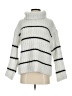 Pinch 100% Polyester Stripes White Turtleneck Sweater Size S - photo 1