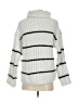 Pinch 100% Polyester Stripes White Turtleneck Sweater Size S - photo 2